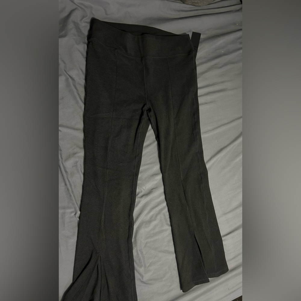 Women  Mono B Black Pants with front slits